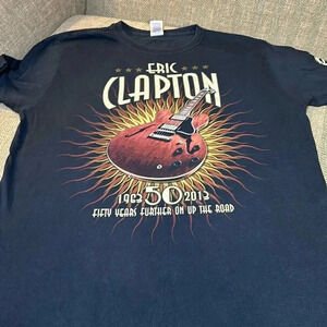 2013 ERIC CLAPTON t-shirt concert 50 yr anniversary further on up the road blk